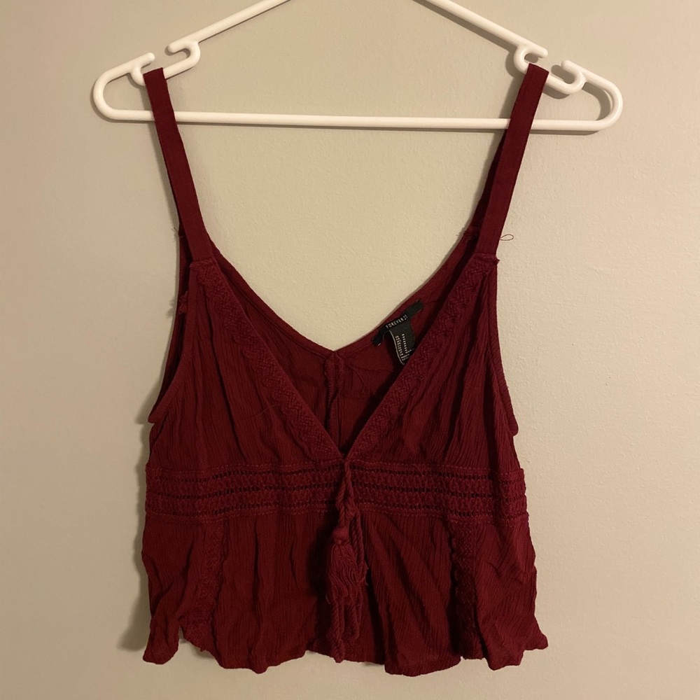 Maroon Crop Top